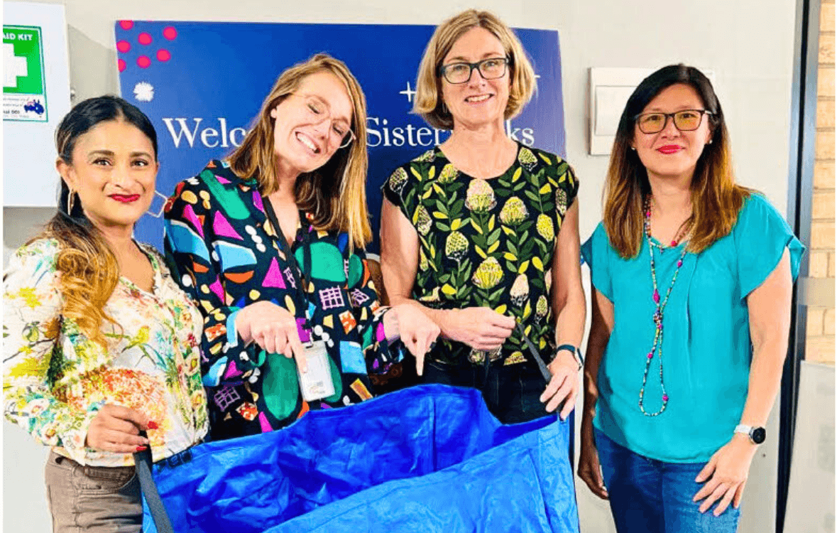 Shamila Gopalan (SisterWorks Chief Commercial Officer), Viviane Hennequin (Alstom Social Procurement Lead), Carina Watson (Yarra Riverkeeper Association Operations Manager), and Ifrin Fittock (SisterWorks CEO).